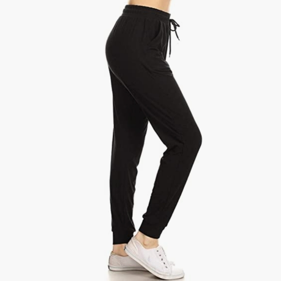 Leggings Depot Pants - Leggings Depot Black Joggers Women's Size Medium Workout Lounge Relax Active